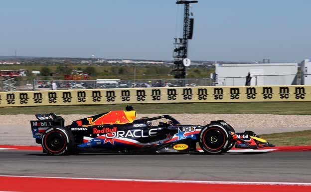 La decoración especial del Red Bull en Austin.  Reuters