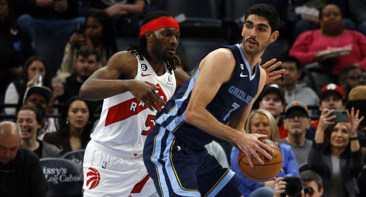 Santi Aldama en un partido contra los Raptors la pasada temporada./USA TODAY Sports