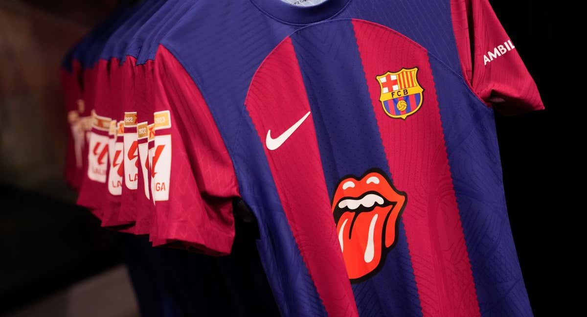 La camiseta de edición limitada del FC Barcelona con el logo de los Rolling Stones./EFE
