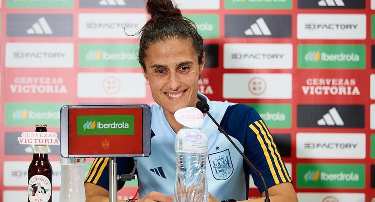 Montse Tomé, seleccionadora española, en rueda de prensa. /RFEF