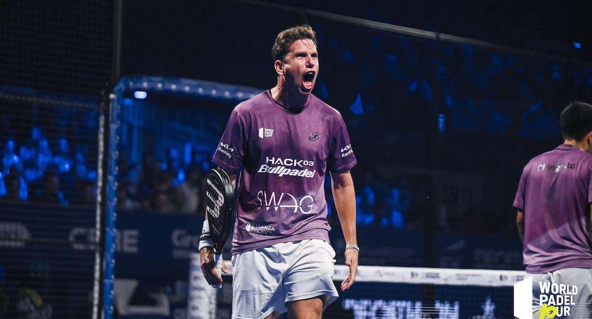 Paquito Navarro durante un encuentro del World Padel Tour en Amsterdam./WPT