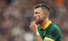 El pleno al 13 del héroe ensangrentado de Sudáfrica tras llegar al Mundial de rugby de rebote