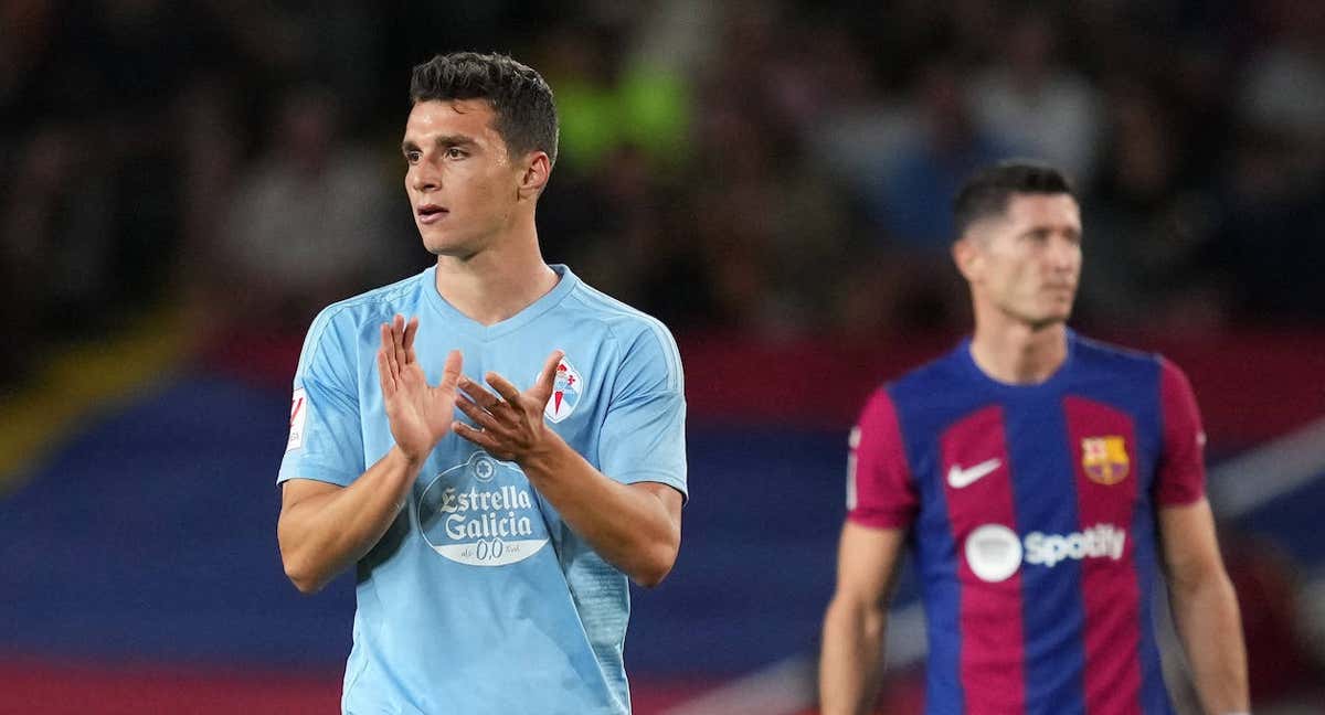 Douvikas, en el partido de Liga ante el Barcelona.