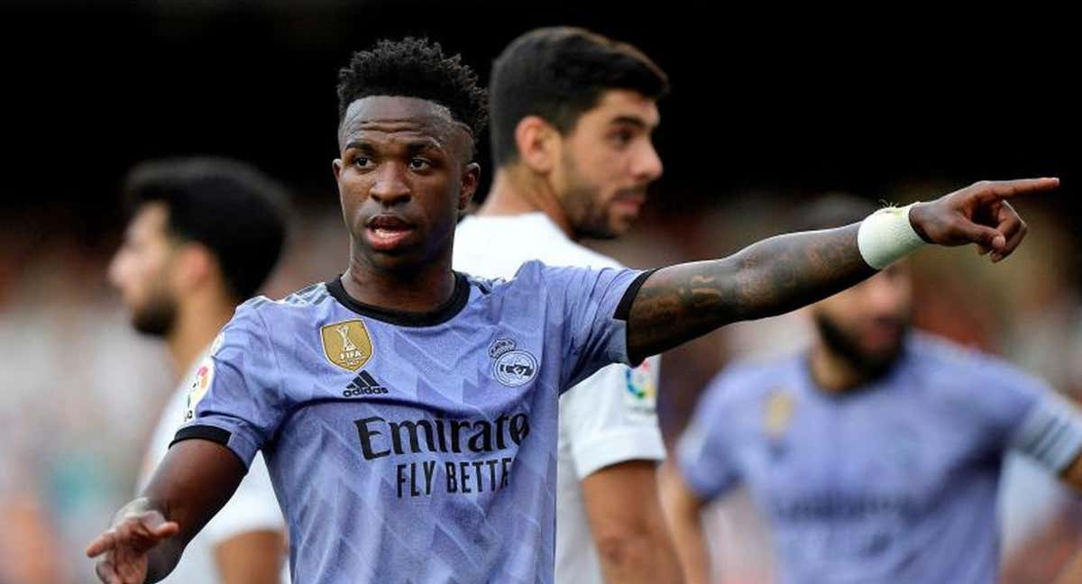 Vinicius en Mestalla. /EFE.