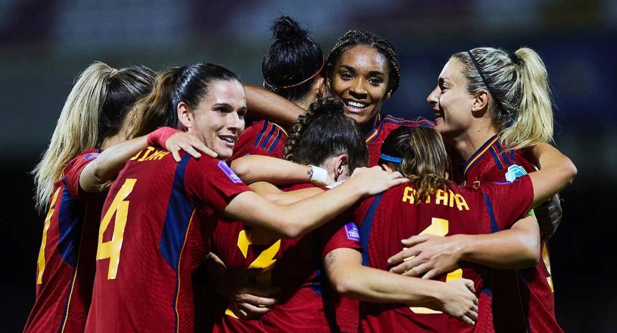 Las jugadoras de la Selección celebran el gol ante Italia. /Getty