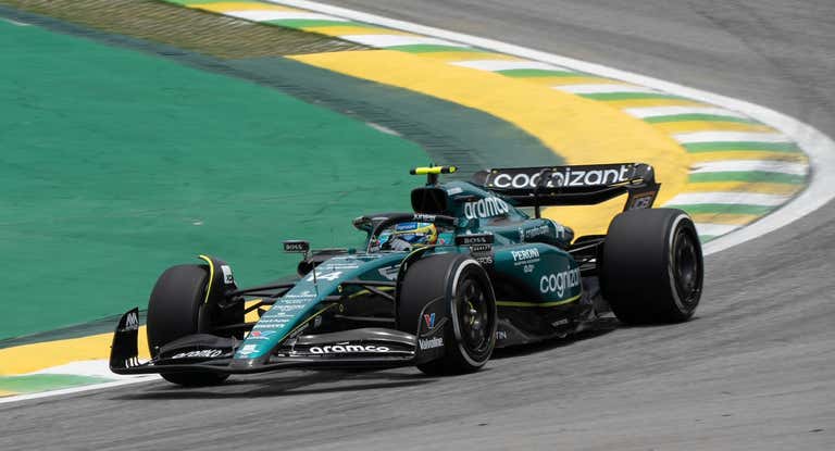 Fernando Alonso, durante la clasificación de Interlagos.