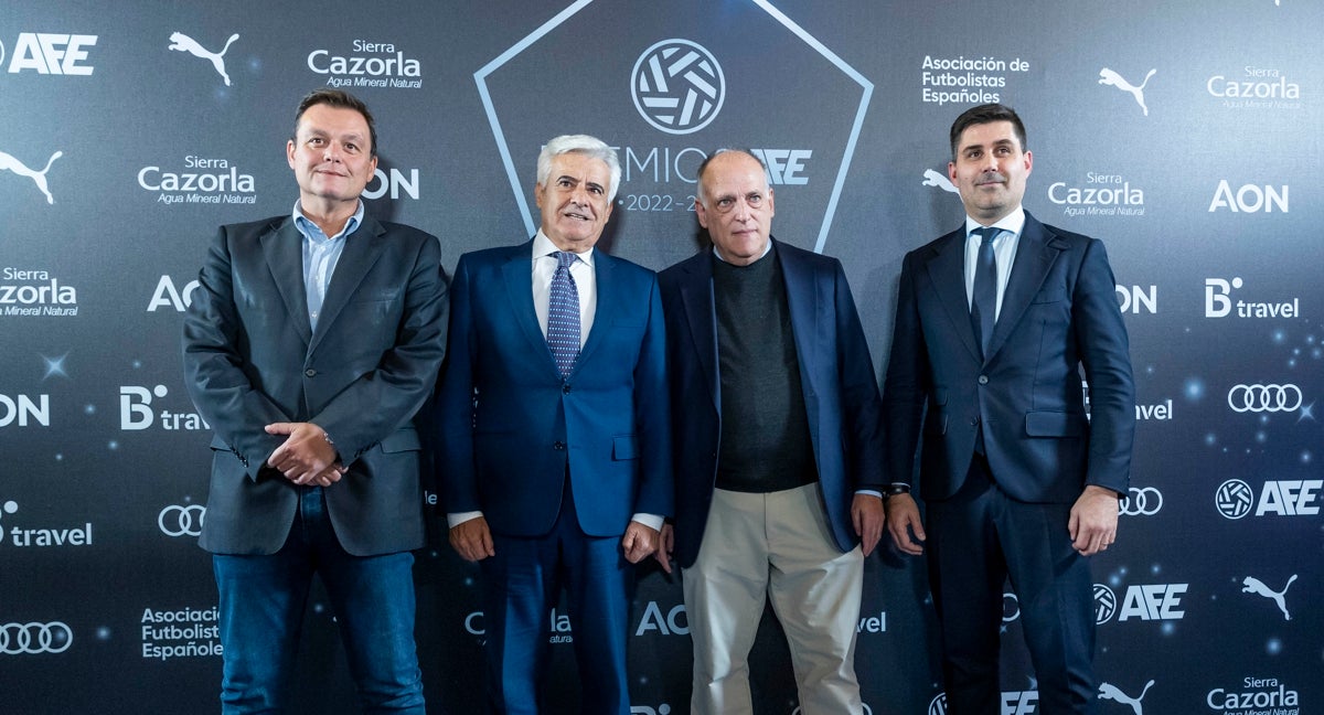 Presidentes de LaLiga, RFEF, CSD y AFE en la gala de AFE.