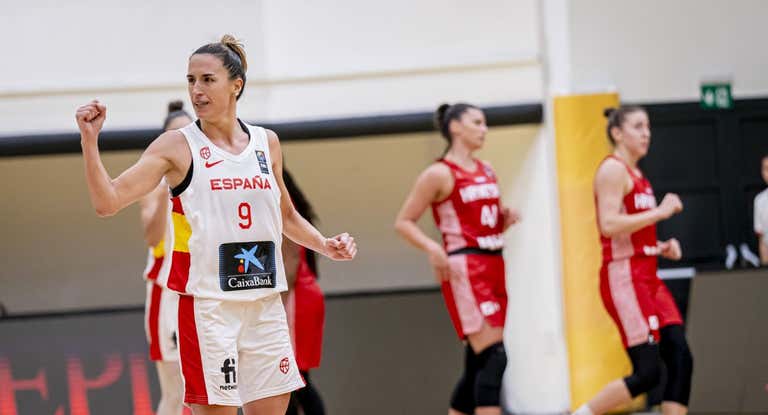 Queralt Casas, durante el partido ante Croacia en el que fue la MVP.