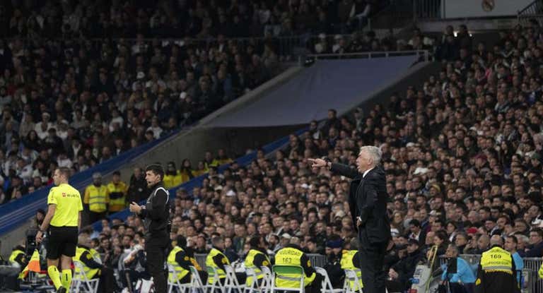 Ancelotti, en el Bernabéu.