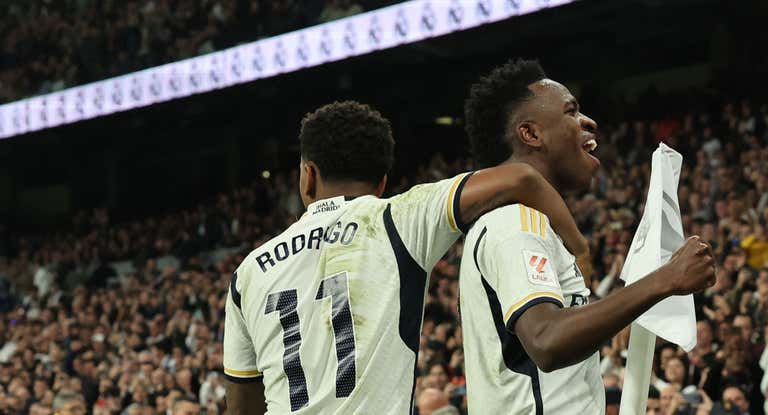 Vinicius y Rodrygo, contra el Valencia.