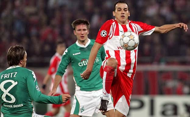 Kovacevic, en su época con el Olympiakos.  AFP