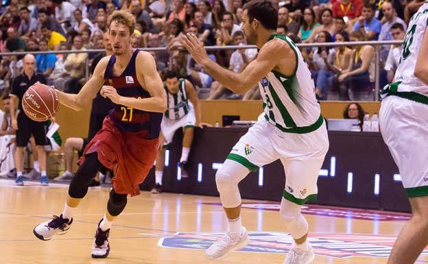 Màxim Esteban, durante un partido del Barça. CEDIDA