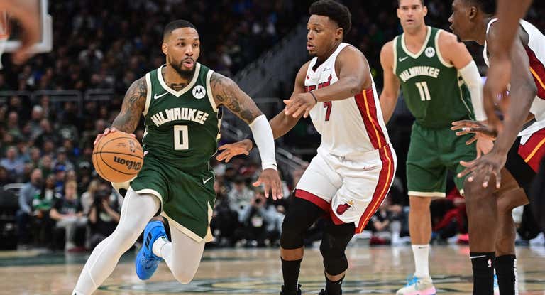 Damian Lillard durante un partido de la NBA.