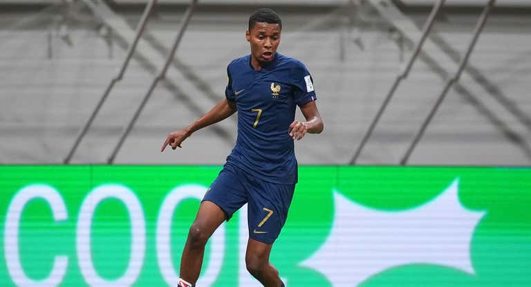 Issoufou, durante un partido de Francia.
