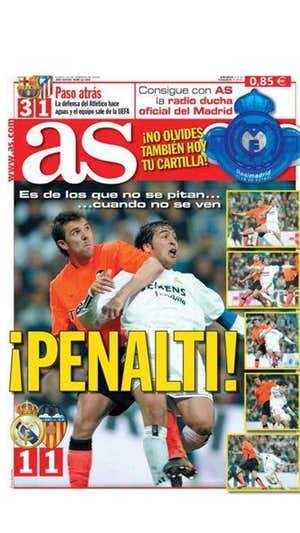 La portada de AS en el empate entre Real Madrid y Valencia.