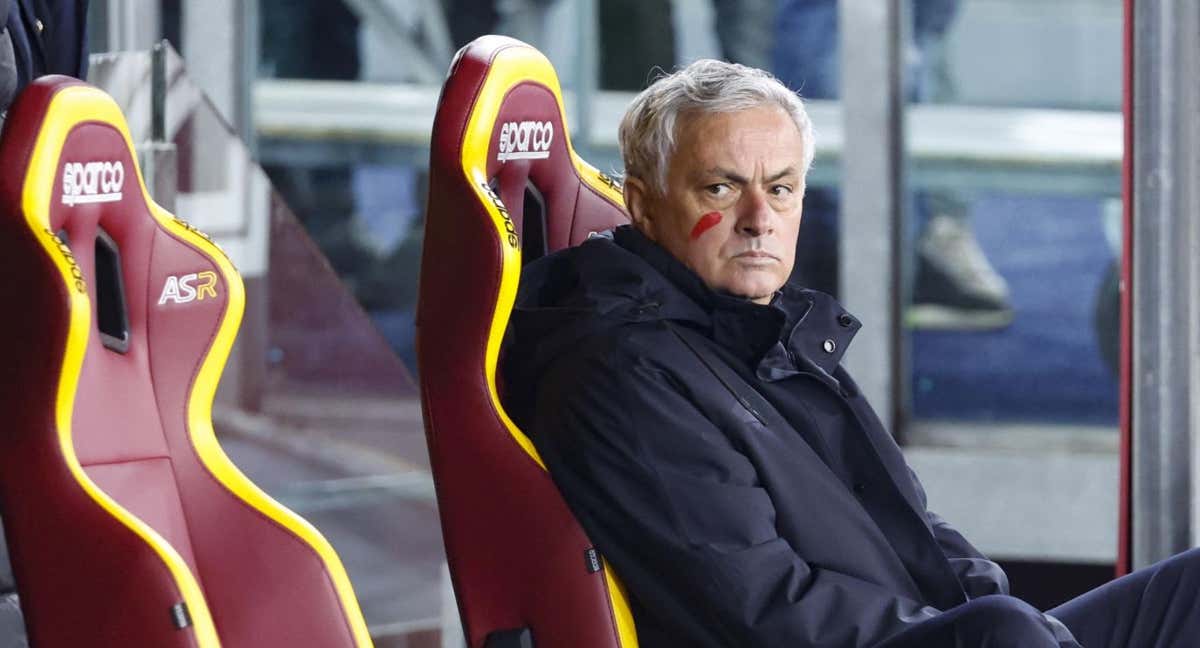 Mourinho, en el partido de la Roma.
