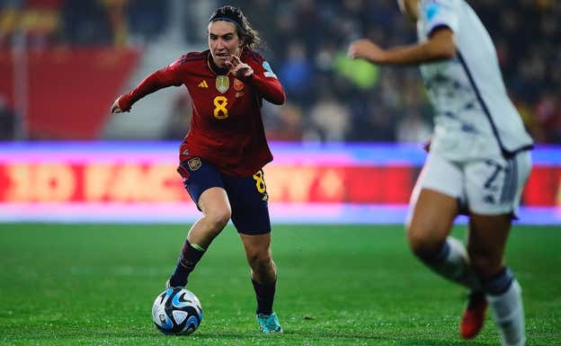 Mariona Caldentey durante el partido contra Italia.  RFEF