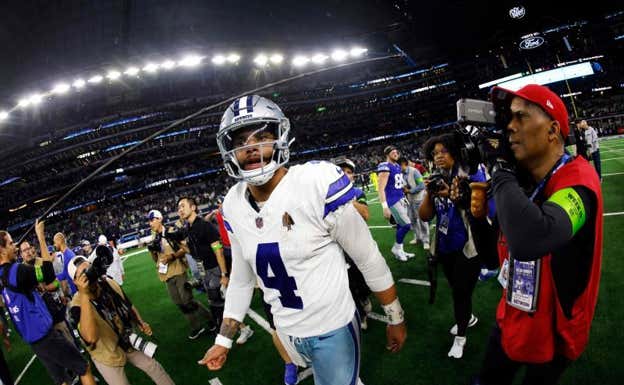 Dak Prescott al terminar el partido contra Seattle Seahawks. AFP
