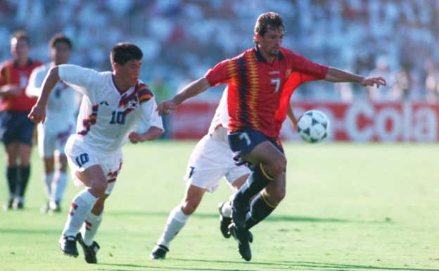 Goikoetxea, en un momento del duelo ante Corea en el Mundial de Estados Unidos.  Getty Images