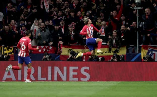 Griezmann celebra su gol ante la Lazio. AGENCIAS