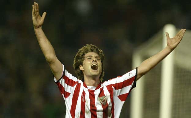 Julen Guerrero, en una de sus noches más recordadas ante Osasuna. Archivo