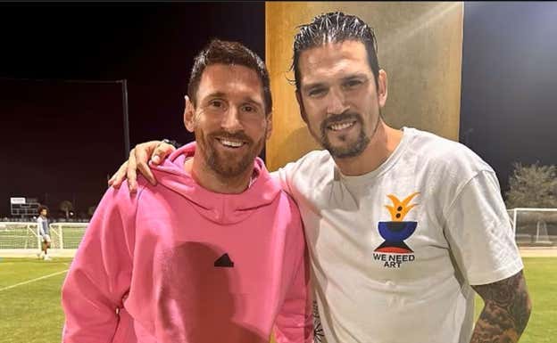 Mark González junto a Leo Messi tras el encuentro protagonizado entre ambos en Miami.  Instagram