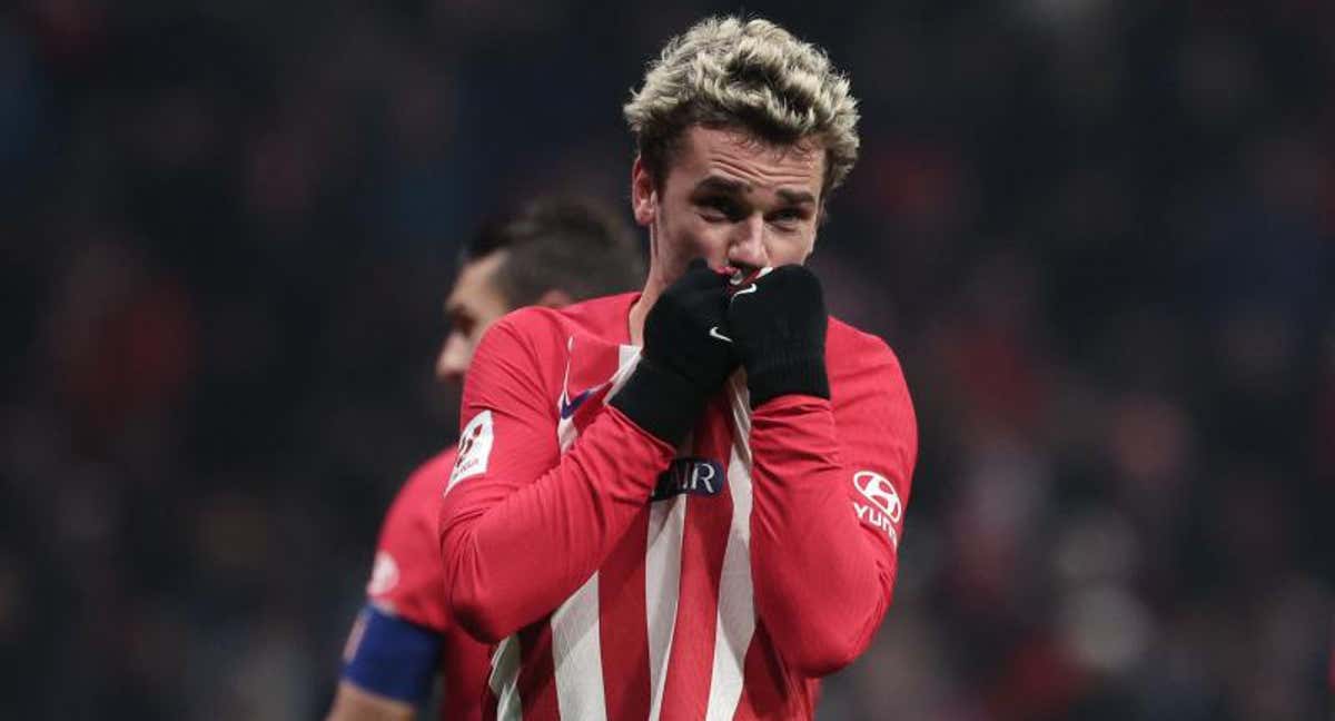 Griezmann celebrando su gol 173 con el Atlético de Madrid. /AFP