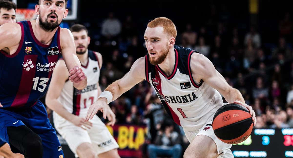 Nico Mannion, durante el partido entre Barça y Baskonia.