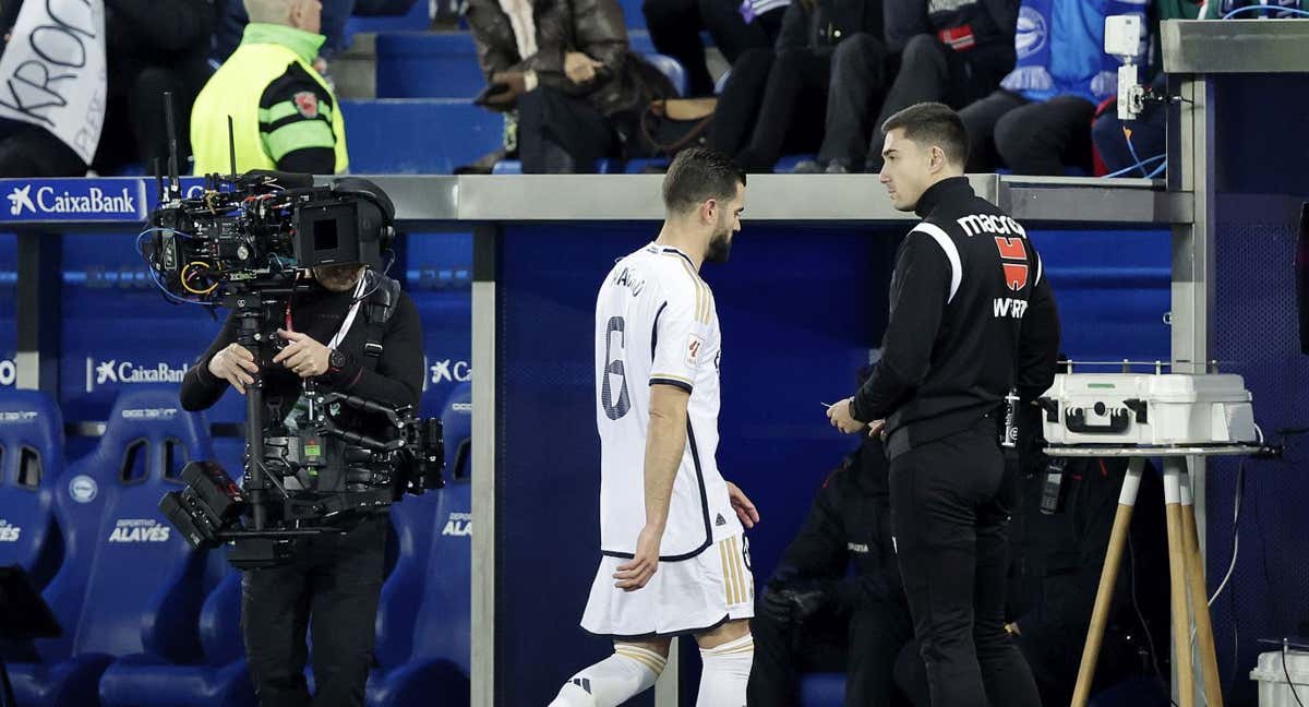 Nacho, expulsado ante el Alavés./GETTY