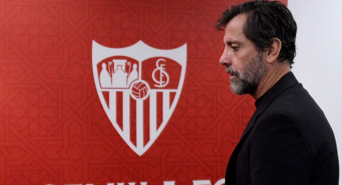 Quique Sánchez Flores, en su presentación con el Sevilla./AFP