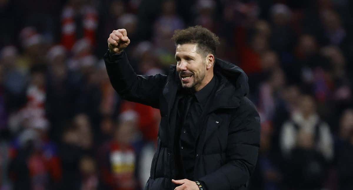 El Cholo celebra el triunfo ante el Sevilla.