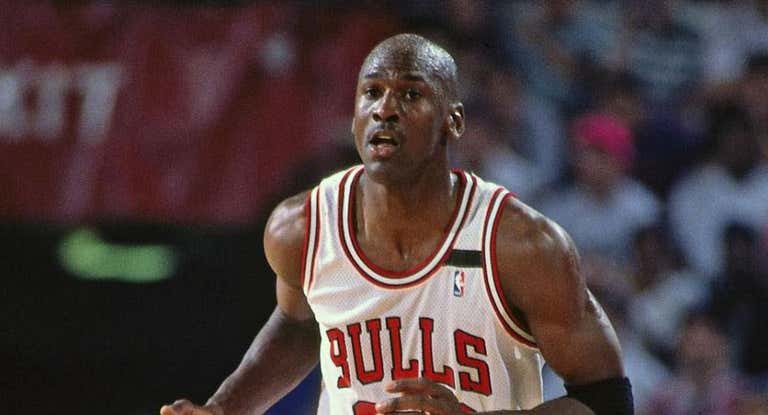 Michael Jordan en un partido de los Chicago Bulls.