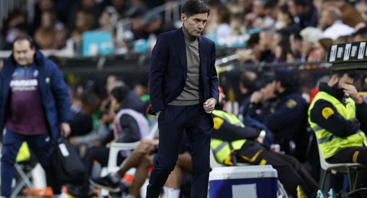 Marcelino en Mestalla. /LaLiga.