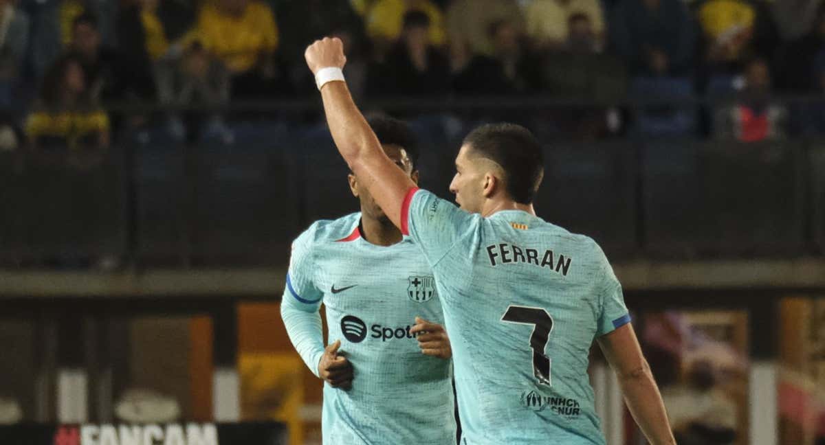 Ferran celebrando su gol.