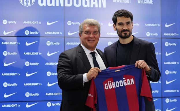 Gündogan el día de su presentación en el Barça.  AGENCIAS