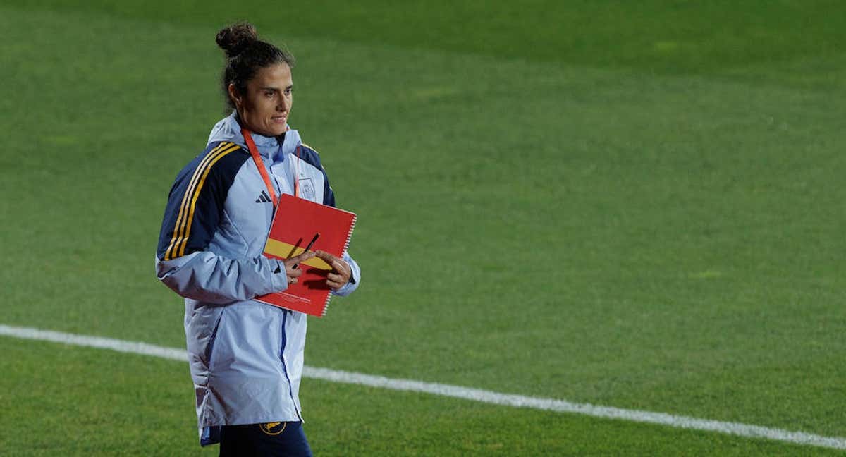 Montse Tomé, durante un entrenamiento de la Selección. /RFEF