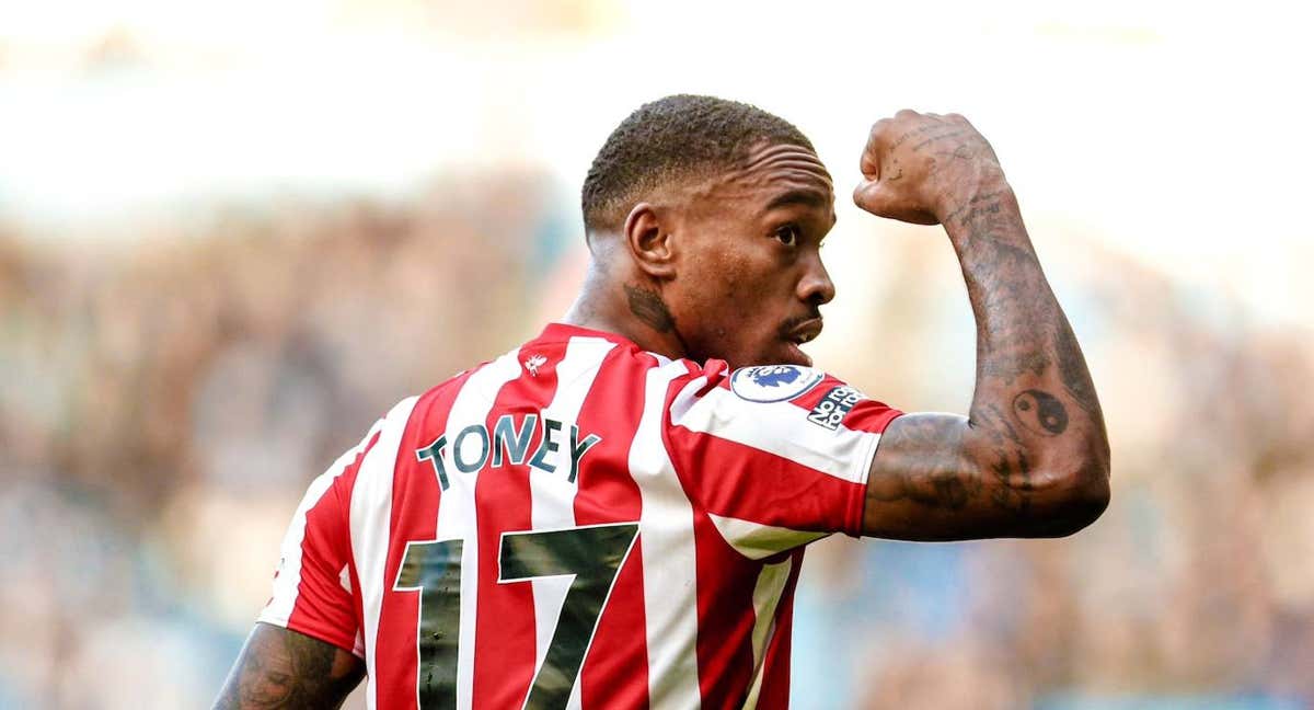 Ivan Toney, delantero del Brentford./Getty Images