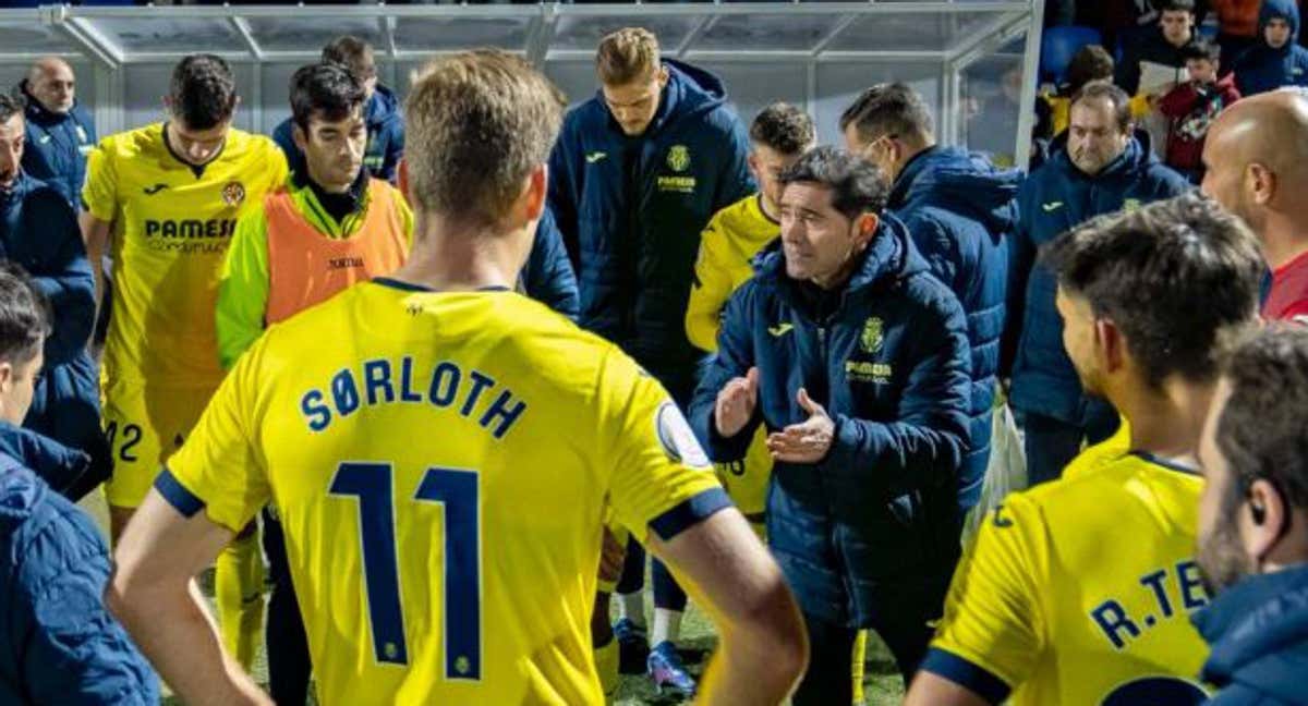 Marcelino y su equipo. /Villarreal.