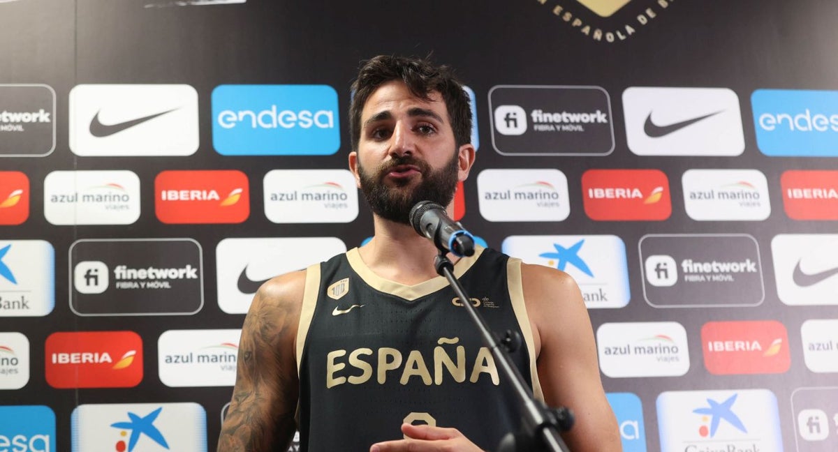 Ricky Rubio durante la presentación de la Selección el pasado verano.