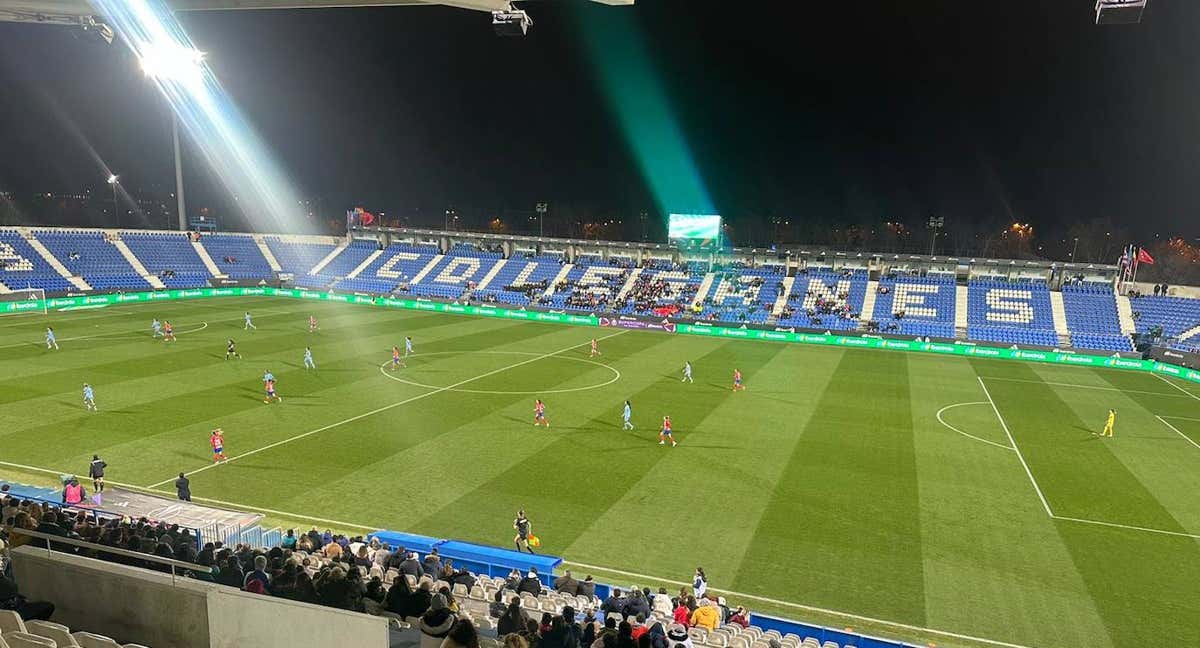 Las gradas de Butarque durante el Atleti vs. Levante.