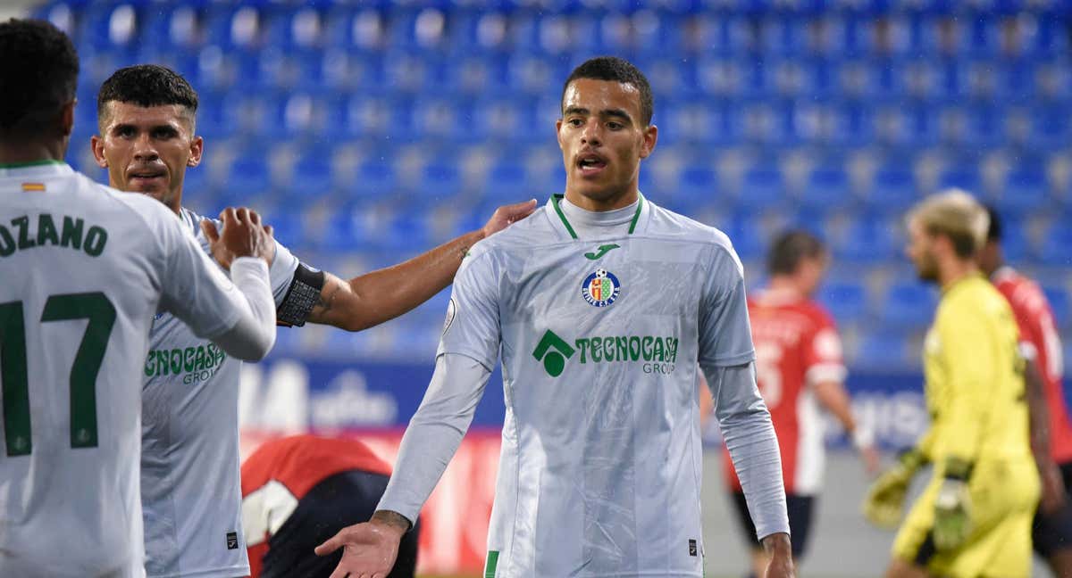 Greenwood, durante un partido del Getafe./EFE