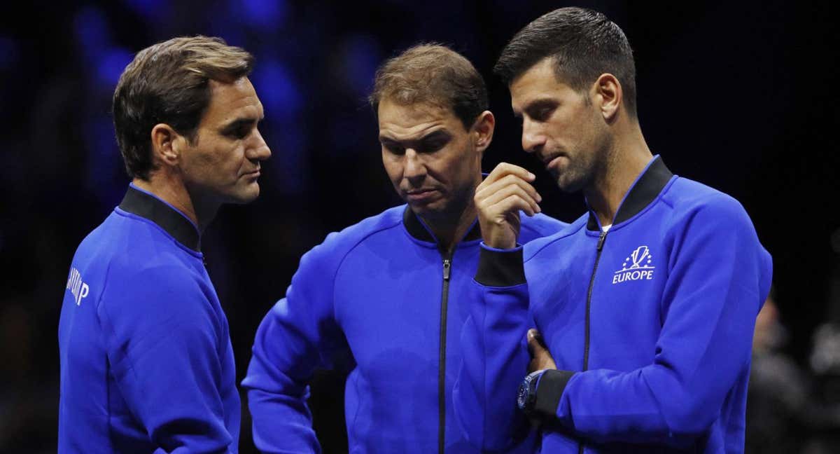 Roger Federer, Rafa Nadal y Novak Djokovic.