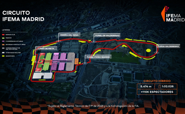 Los detalles del circuito de la Fórmula 1 en Madrid. IFEMA