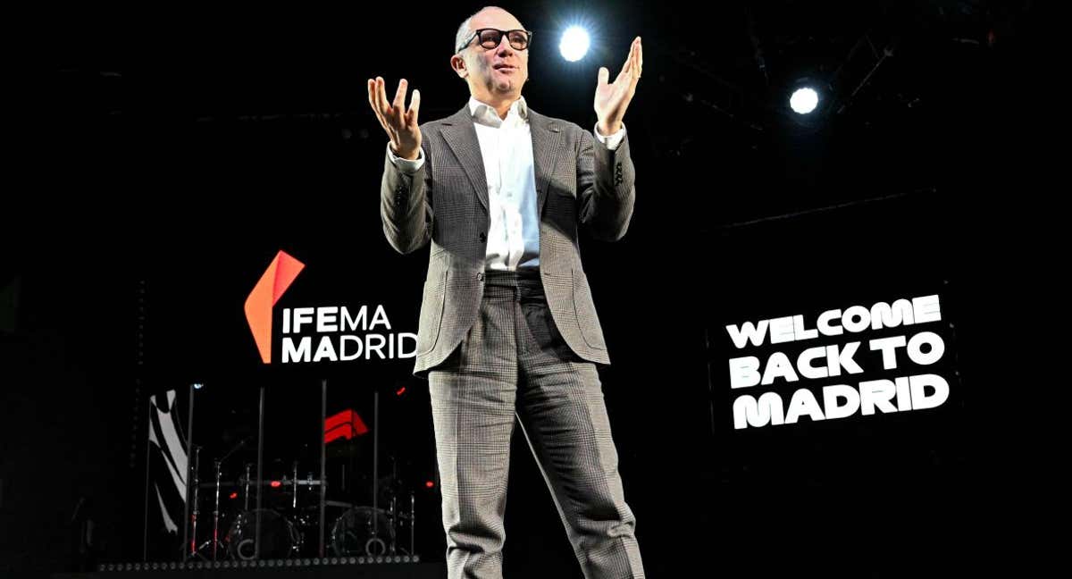 Stefano Domenicali, CEO de la Fórmula 1, en la presentación del Gran Premio de España que se celebrará en Madrid.