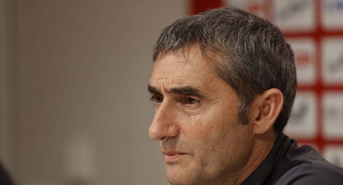 Ernesto Valverde, durante la rueda de prensa./EFE