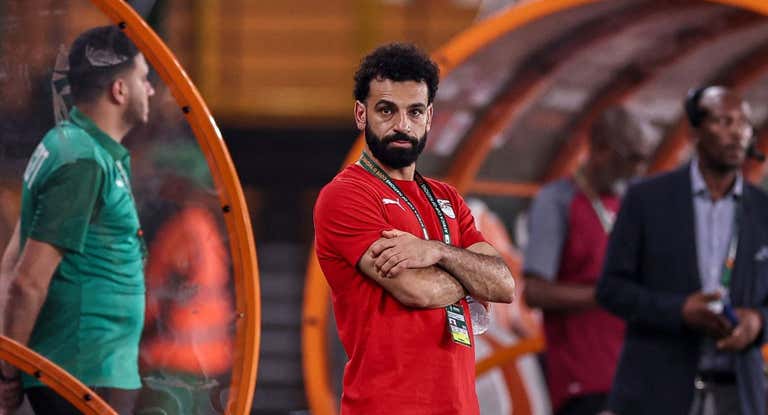 Mohamed Salah, antes de un partido en la presente edición de la Copa África.