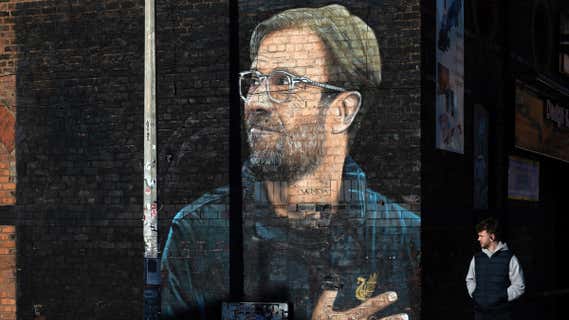 Un mural de Jürgen Klopp en la ciudad de Liverpool./EFE
