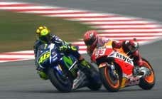 Marc Márquez vuelve a coincidir en pista con Valentino Rossi, siempre con la patada de 2015 en mente