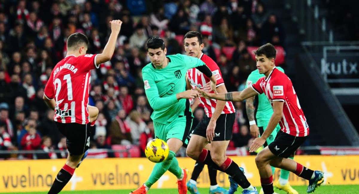 Atlético y Athletic, en el partido de Liga./LALIGA