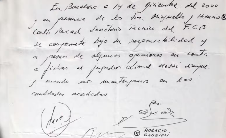 La servilleta de Messi, que se puso a subasta en la casa Bonhams.
